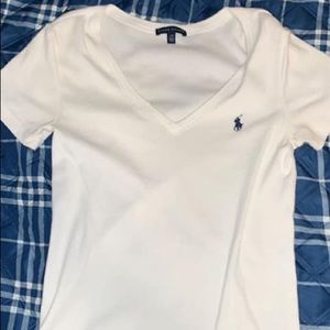 Ralph Lauren polo v neck white shirt